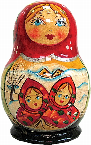 Russia Nested Dolls Fairy Tale 5 Nest Doll 3 in. 3in.