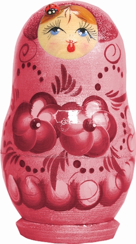 Russia Nested Dolls Lady Bug 5 Nest Doll 3 in.