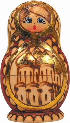 140122 Russia Nested Dolls Cathedrals 5 Nest Doll 3 in.