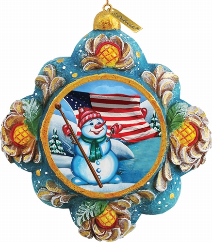 General Holiday Patriotic Snowman Ornament 4.5 in.