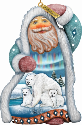General Holiday Santa Polar Bears Ornament 5 in.