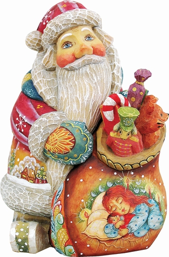Christmas Night Santa Surprise Box - Multicolor - 5.5 in - Handcrafted Sculpture