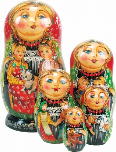 Friends Forever Nested Dolls - Multicolor - 6.5 in. - Set of 5 - Hand-painted Artistry