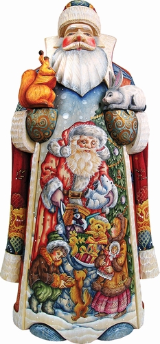 Sharing Joy Woodcarving Santa - Multicolor - 14 in. - Hand-Painted Artwork