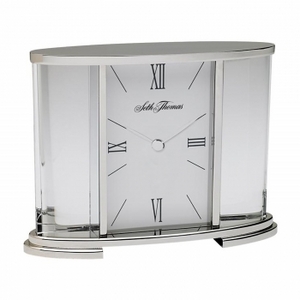 Picture of Seth Thomas TSI006060 Silver Glass Carriage Table Clock
