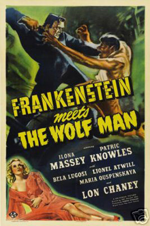 8101-12x18-LM Frankenstein Meets The Wolf Man Poster