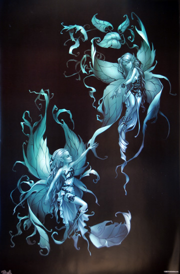 Z008-24x36-NA Two Fairies Poster