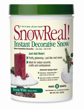 SR-08 Snow Real 8 oz jar Instant Decorative Snow -pack of 12