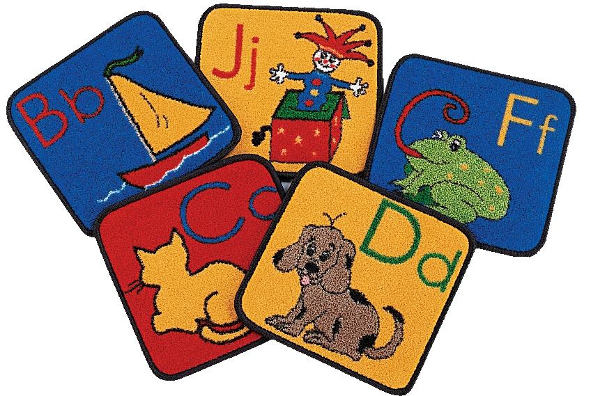 Picture of Carpets For Kids 1026 ABC Phonic Squares - Set of 26