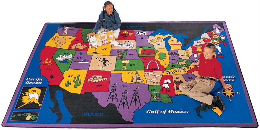 Picture of Carpets For Kids 1400 Discover America 5.83 ft. x 8.33 ft. Rectangle Carpet