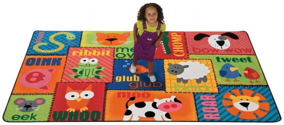 Picture of Carpets For Kids 2901 Animal Sounds Toddler 4 ft. x 6 ft. Rectangle Rug