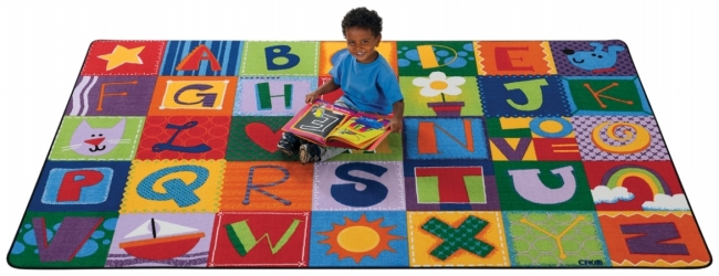 Toddler Alphabet Blocks 4 ft. x 6 ft. Rectangle Carpet -  Carpets For Kids, CA61909