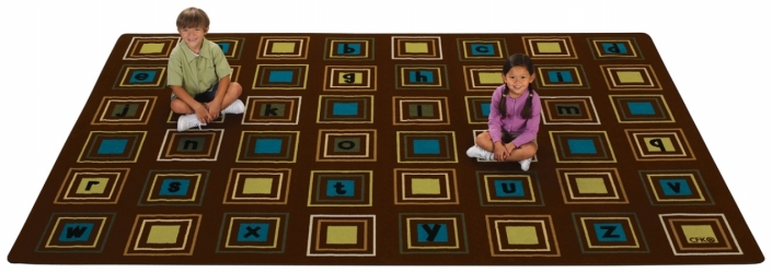 Picture of Carpets For Kids 14724 Literacy Squares 4 ft. x 6 ft. Rectangle Carpet