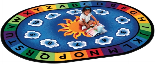 Picture of Carpets For Kids 9495 Sunny Day Learn & Play 6.75 ft. x 9.42 ft. Oval Carpet