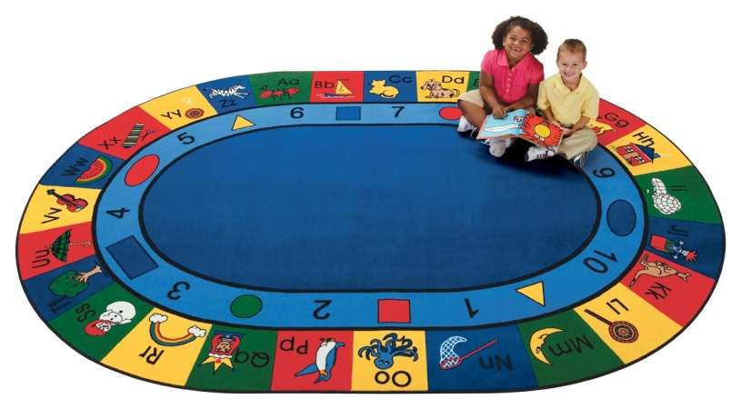 Picture of Carpets For Kids 1306 Blocks of Fun 6.75 ft. x 9.42 ft. Oval Carpet