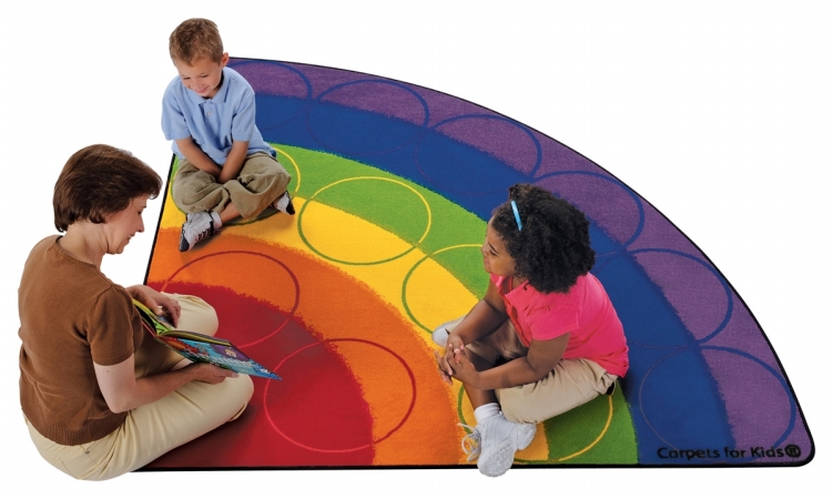 Picture of Carpets For Kids 1266 Rainbow Rows 6 ft. Corner