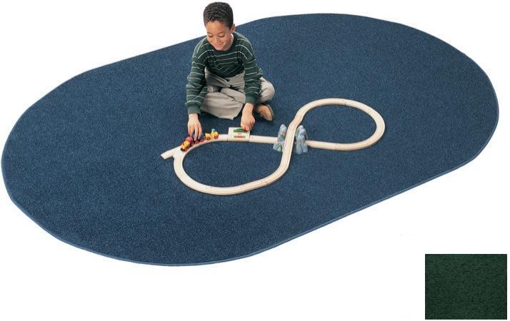 Picture of Carpets For Kids 2169.306 Mt. St. Helens Solids 6 ft. x 9 ft. Oval Carpet - Emerald