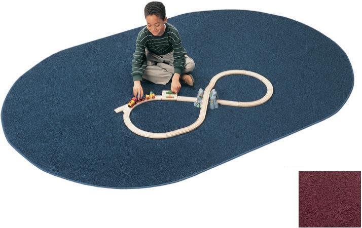 Picture of Carpets For Kids 2169.810 Mt. St. Helens Solids 6 ft. x 9 ft. Oval Carpet - Cranberry