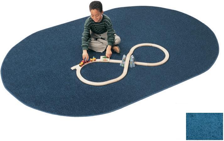 Picture of Carpets For Kids 2183.407 Mt. St. Helens Solids 8.25 ft. x 11.67 ft. Oval Carpet - Marine Blue