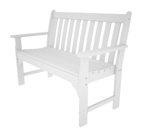 Poly Wood GNB48WH Vineyard 48 in. Bench - White -  POLYWOOD