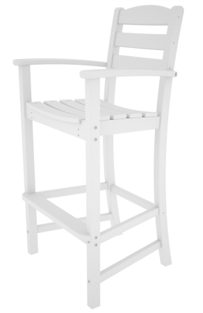 POLYWOOD TD202WH La Casa Caf? Bar Arm Chair, White