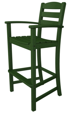 POLYWOOD TD202GR La Casa Caf? Bar Arm Chair, Green