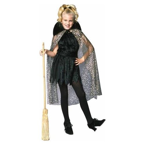 Picture of RG Costumes 91276-L Large Child Glitter Witch with Cape Girl Costume