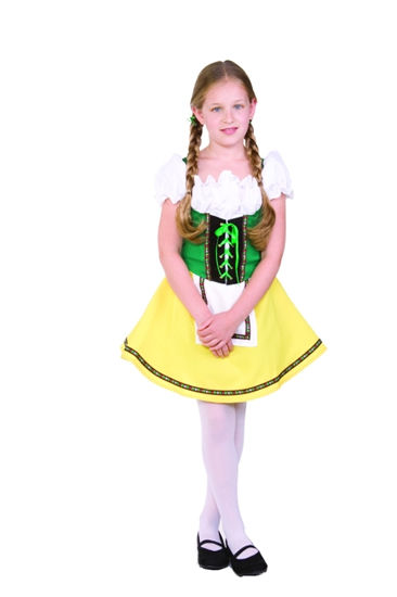 Picture of RG Costumes 91278-L Large Barvarian Girl Costume - Green-Yellow
