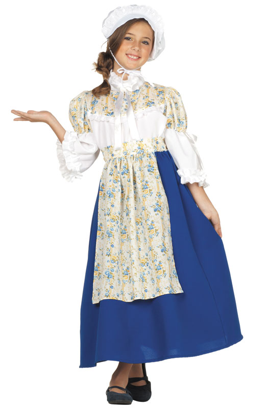 Picture of RG Costumes 91362-M Medium Child Colonial Girl Custume