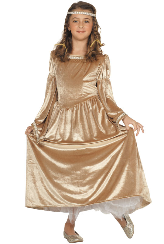 Picture of RG Costumes 91384-L Large Child Renaissance Bell Custume - Gold