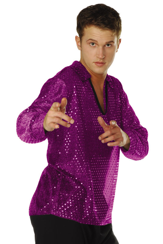 Picture of RG Costumes 80173-F 70s Dance Fever Fushia Shirt Costume