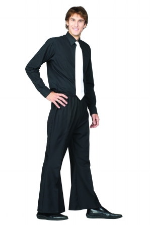 Picture of RG Costumes 80174-BK-M Medium 70s Dance Fever Bell Bottom Pant Costume - Black