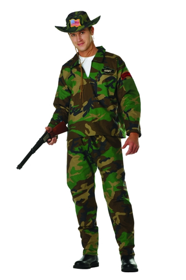 Picture of RG Costumes 80354 Standard Adult Jungle Commander Costume - Camo