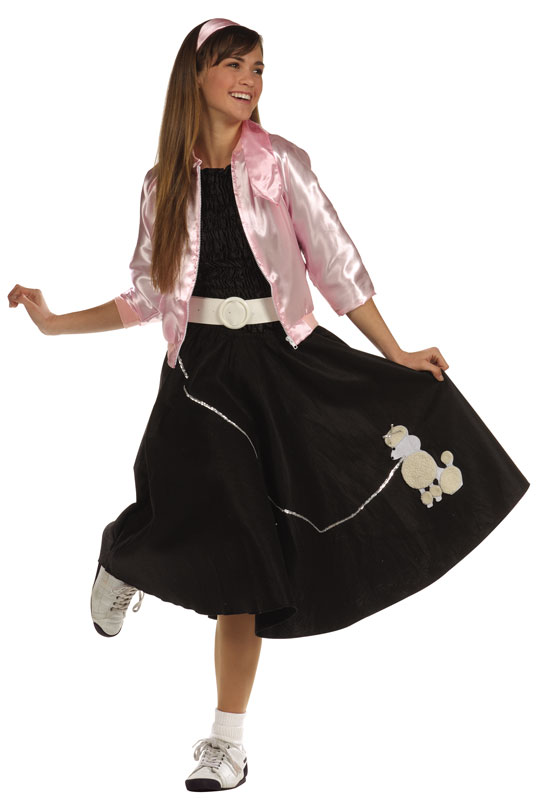 Picture of RG Costumes 78038-BK Poodle Skirt Teen Costume - Black