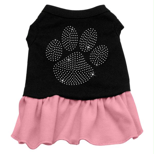 Picture of Mirage Pet Products 57-12 SMBKPK Rhinestone Clear Paw Dress Black with Pink Sm - 10
