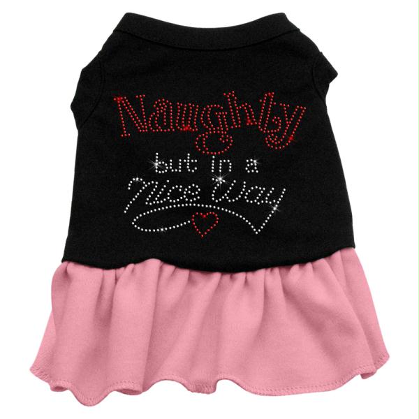 Picture of Mirage Pet Products 57-17 XSBKPK Rhinestone Naughty but in a nice way Dress Black with Pink XS - 8