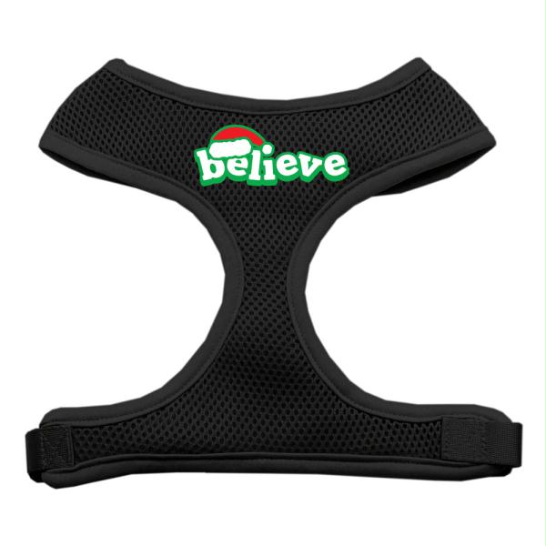 Picture of Mirage Pet Products 70-01 LGBK Believe Screen Print Soft Mesh Harnesses  Black Large