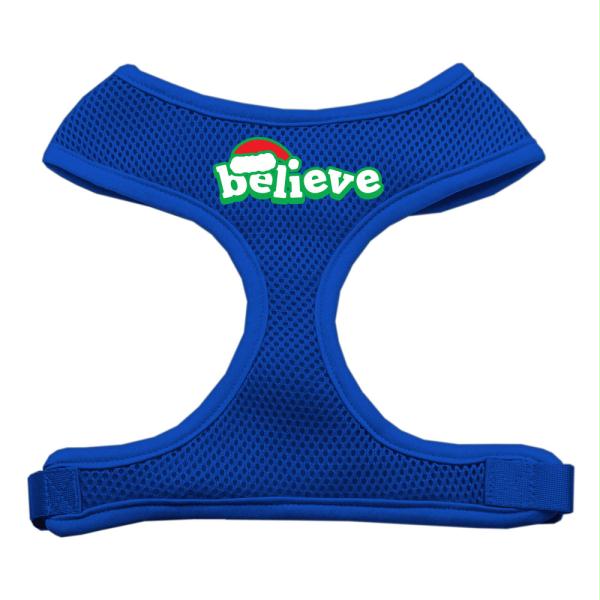 Picture of Mirage Pet Products 70-01 LGBL Believe Screen Print Soft Mesh Harnesses  Blue Large