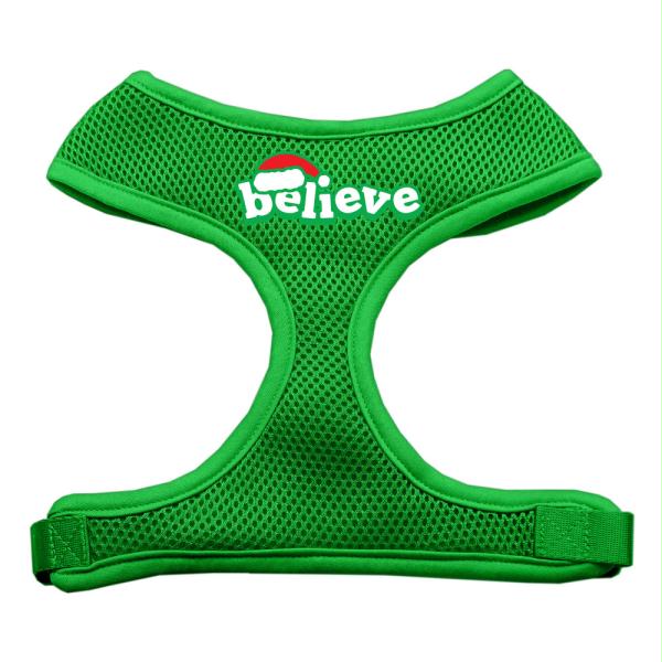 Picture of Mirage Pet Products 70-01 LGEG Believe Screen Print Soft Mesh Harnesses  Emerald Green Large