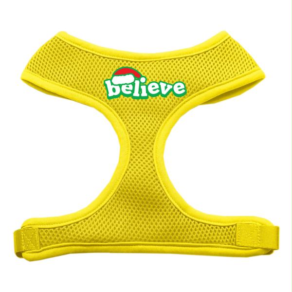 Picture of Mirage Pet Products 70-01 LGYW Believe Screen Print Soft Mesh Harnesses  Yellow Large