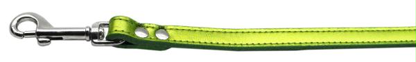 Picture of Mirage Pet Products 83-12 12LmgM Fashionable Leather Leash Metallic Lime Green .50 in.  Wide