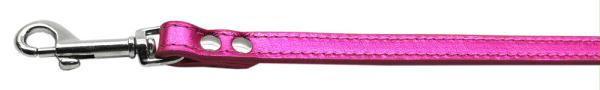 Picture of Mirage Pet Products 83-12 12PkM Fashionable Leather Leash Metallic Pink .50 in.  Wide