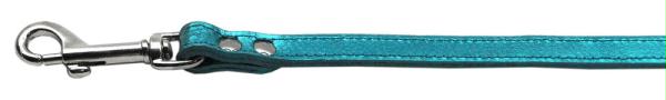 Picture of Mirage Pet Products 83-12 12TqM Fashionable Leather Leash Metallic Turquoise .50 in.  Wide