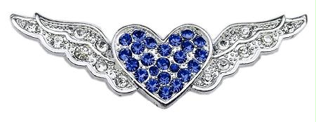 Picture of Mirage Pet Products 10-19 38BL .38 in.  Slider Aviator Charm Blue Heart .38 in.