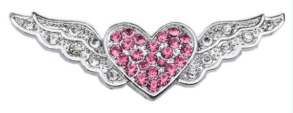 Picture of Mirage Pet Products 10-19 38PK .38 in.  Slider Aviator Charm Pink Heart .38 in.