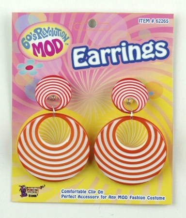 Picture of Costumes For All Occasions Fm62265 Mod Orange Swirl Earrings