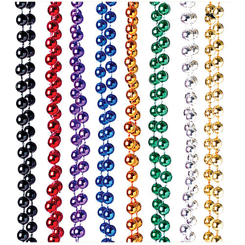 Picture of US Toy Company JA501 Metallic Bead Necklaces-Asst - Pack of 12