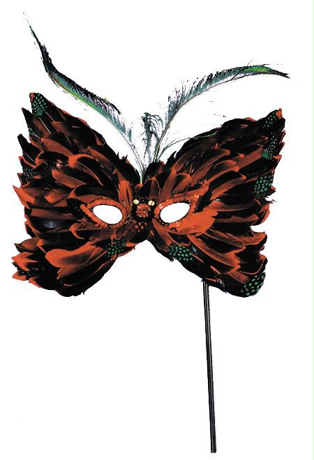 Picture of Costumes For All Occasions Ti21 Feather Mask W Stick Assort