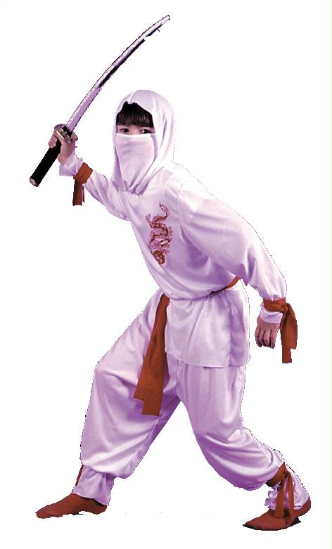 Picture of Costumes For All Occasions Fw8708Lg White Ninja Dlx Child Lrg