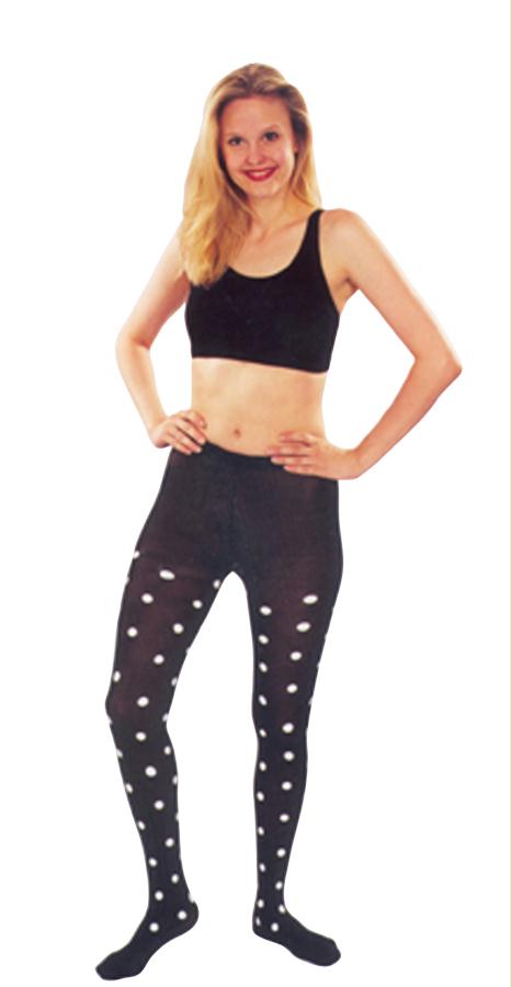 Picture of Costumes For All Occasions Ua7202 Tights Opaque Lrg Blk Wht Dot